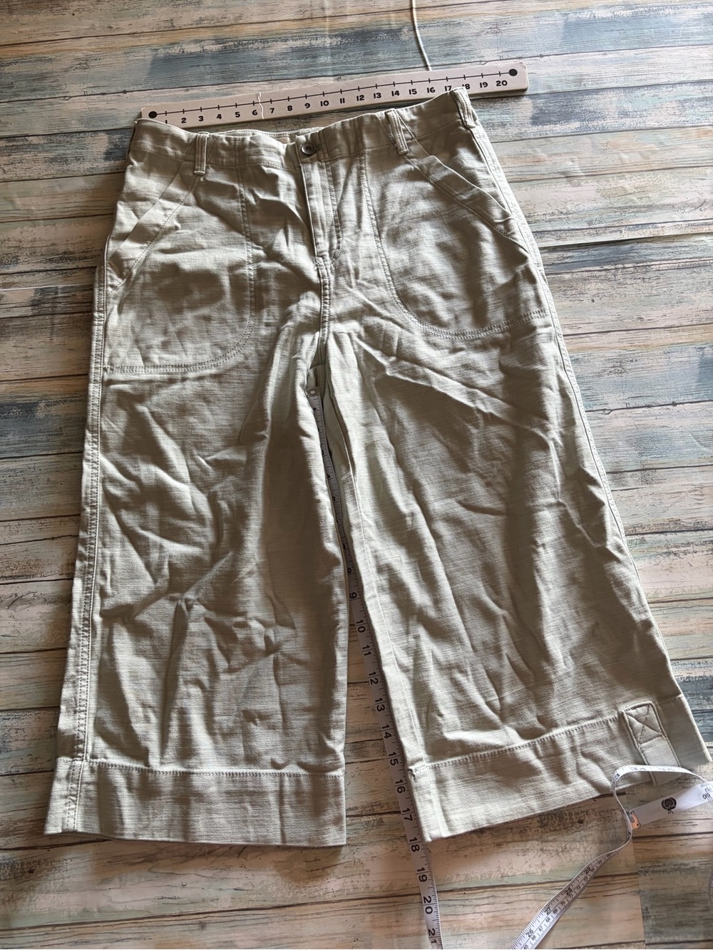 Anthropologie Pilcro Cropped Utility Pants Size29 Sage Green - Picture 4 of 9
